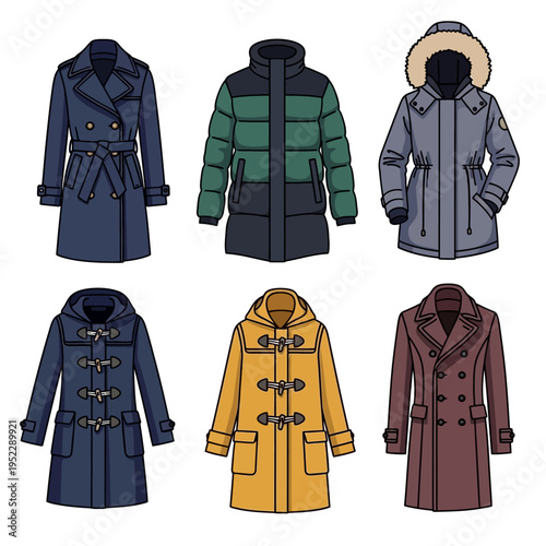 Collection of Winter Coats and Jackets for Men and Women, Fashion Outerwear Styles