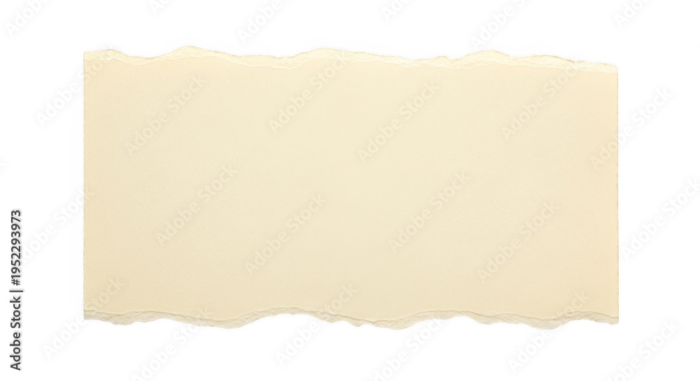 Fototapeta premium A beige torn paper rectangle on a transparent background