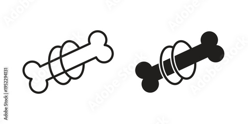 Strong healthy bones icon with black color and editable vector