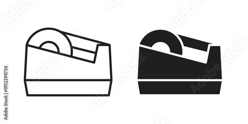 Tape dispenser icon with black color and editable vector