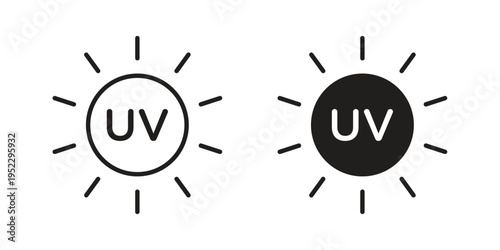 UV icon with black color and editable vector