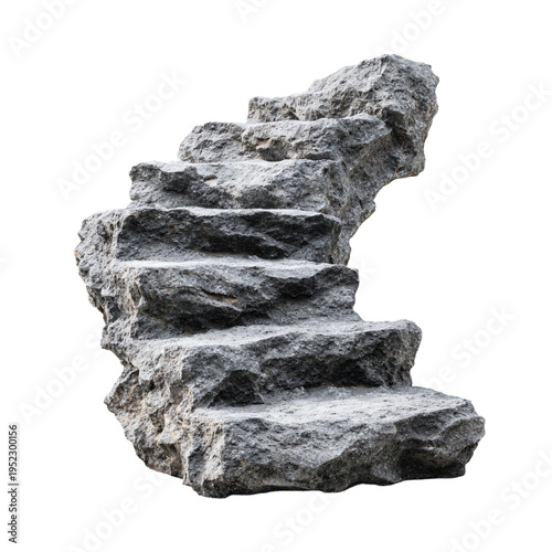 Stairs to Success: Rugged Stone Finish Isolate