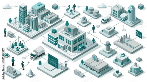 A conceptual image depicting a food truck situated on a smartphone screen. Ideal for illustrating mobile commerce, food delivery services, and the int