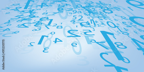 Blue studio room. Limbo light background. Minimal wall scene. Showcase, promotion display number blue with eps10