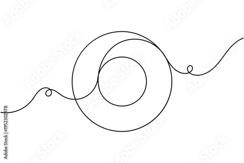 Single radio button icon continuous one line drawing on white background minimalist user interface symbol outline vector illustration