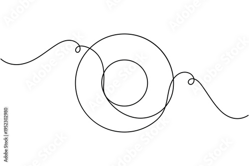 Single radio button icon continuous one line drawing on white background minimalist user interface symbol outline vector illustration