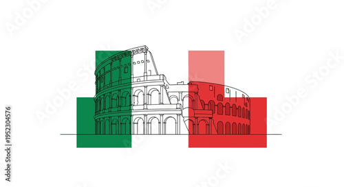 Italian Landmark Architectural Illustration.
