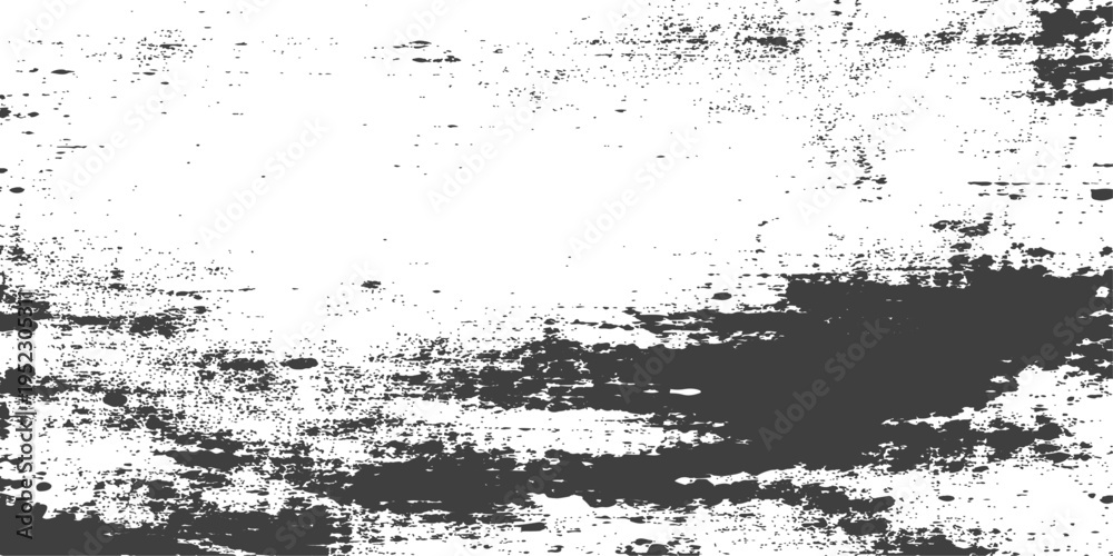 Fototapeta premium Abstract grunge background featuring a black ink splat design with a dirty paint texture and a splatter border pattern on old paper art illustration
