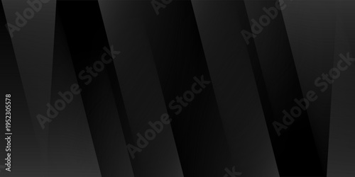 Modern black white abstract background. Minimal. Gradient. Dark grey banner with geometric shapes, lines, stripes, triangles. Design. Futuristic. Cut paper or metal effect.vector eps10