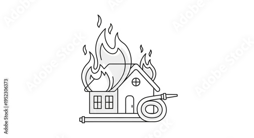 House on fire from a match.