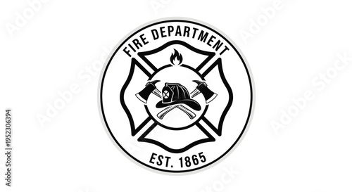Fire Department Logo Emblem Design.