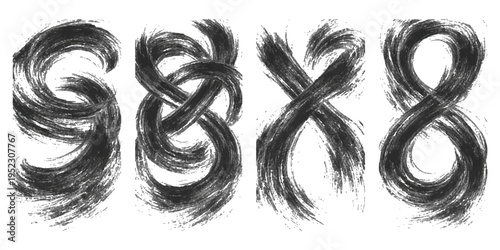 Black and white vector illustration of a decorative tattoo set featuring tribal floral patterns, a bird silhouette, and vintage feather elements for artistic nature design