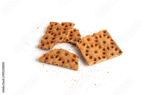 Rye crispbread isolated on a white background. High quality photo