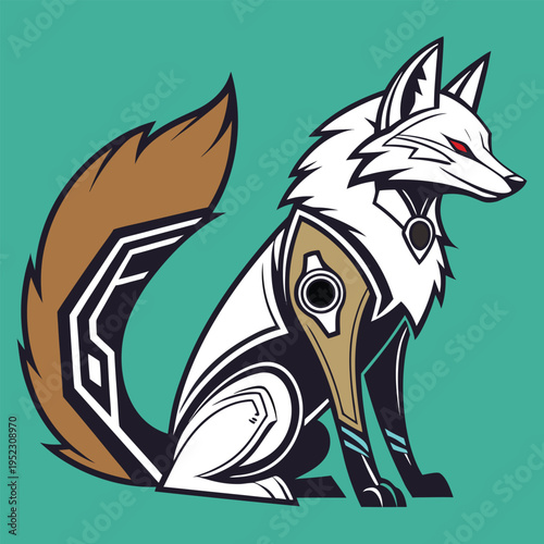 Foto Vector cyberpunk fox illustration