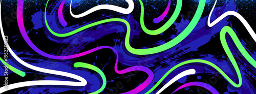 Abstract graffiti background with scribbles and brushes hand-drawn style. Dynamic brush burst splatters wallpaper for prints, banners, and textiles in vector format.	