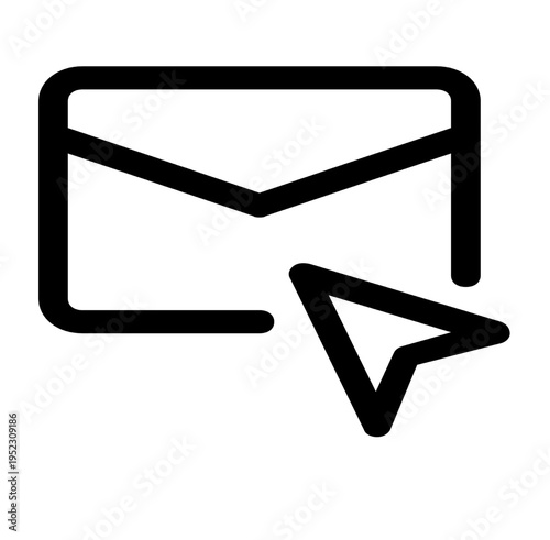 Send Mail Envelope Icon. Editable Bold Outline Design. Vector Illustration.