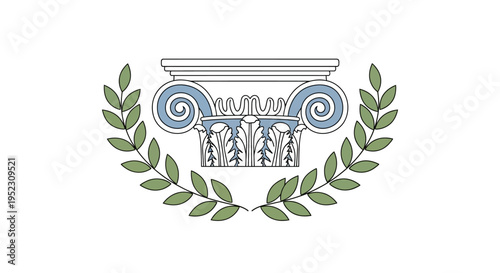 Ancient Greek Architecture Capital Column.