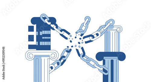 Chains Breaking Free From Columns.