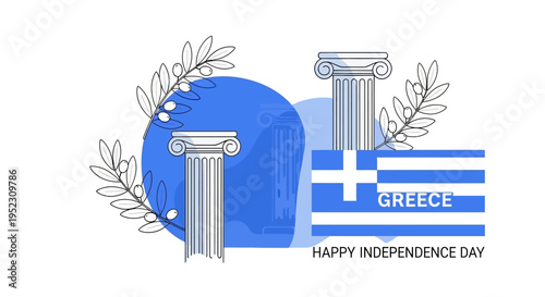 Greek Independence Day Celebration Icon.