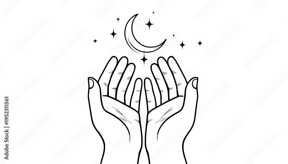 Obraz premium hand print vector illustration