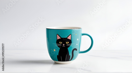 Magician cat cup flat