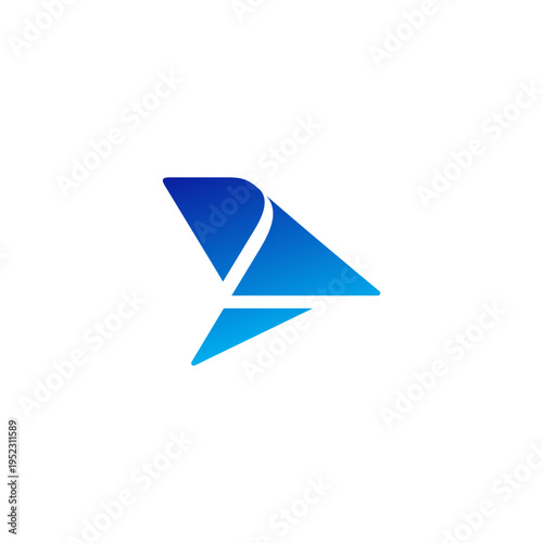 air plane logo icon letter arrow with the shape of a Jet Airplane Tail icon, aviation identity