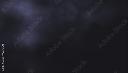 Abstract dark blue smoke and atmospheric fog texture on black background. Mysterious deep navy hazy clouds with moody lighting effect.