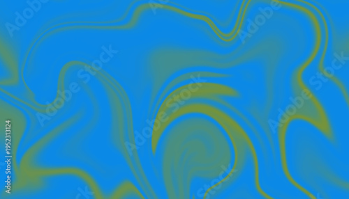 Vibrant blue and green liquid marble swirl abstract background. Modern flowing lines in aqua and olive green vector illustration