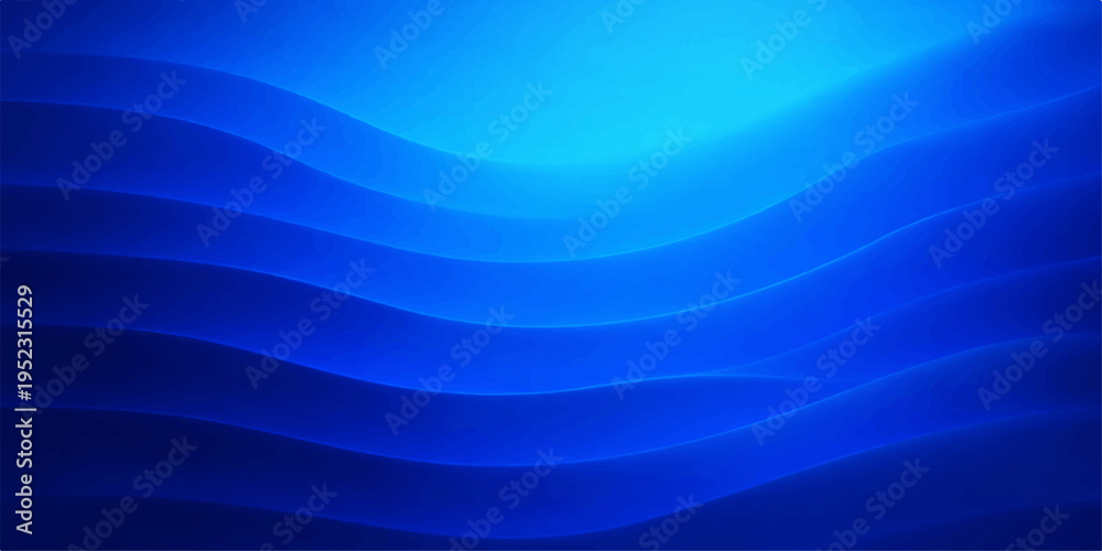 Fototapeta premium A soft digital illustration of flowing blue waves and light curved lines creates an abstract motion texture with a swirl pattern for a modern vector wallpaper backdrop