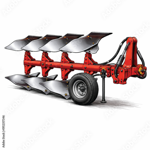 tractor Plough icon white background.