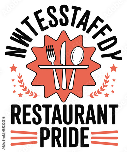N w t e s t a f d y restaurant pride with cutlery and star