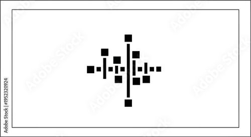 Black and white digital sound wave.