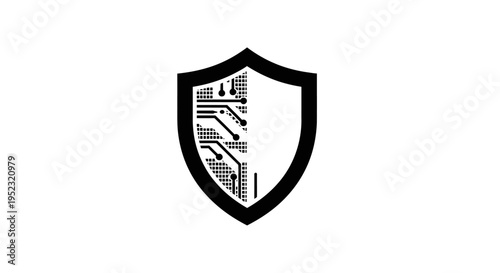 Shield with circuit board pattern.