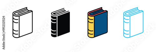lassic Hardcover Book Icon for Education, Library Research, and Literature Reading. Symbol Vector Illustration.