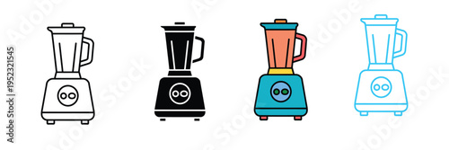 Electric Kitchen Blender Icon for Healthy Smoothies, Juice Extractor, and Home Cooking Appliances. Symbol Vector Illustration.