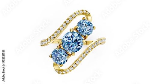 Quadro su tela Timeless trilogy engagement ring with classic beauty.