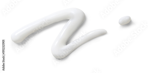 White swatch of cosmetic cream texture isolated on white background.