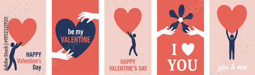 Valentine’s Day illustrations, love icons, romantic messages, heart designs, couple celebration, vector artwork