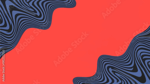 Abstract wavy lines on a vibrant coral background - unique graphic design