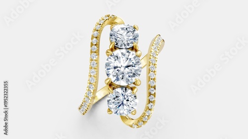Valokuva Timeless trilogy engagement ring with graceful appeal.