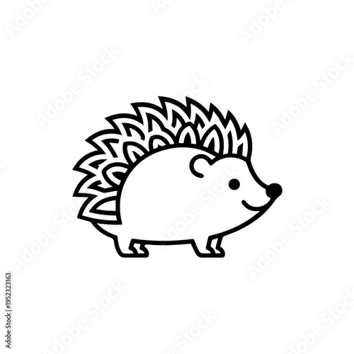Hedgehog Cartoon Character Profile Side View.