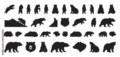 Silhouetted bear tracks forest edge. Shadowed bear silhouette demonstrating hunting behavior near forest border. Silhouette of black bear in stalking posture navigating forest edge environment