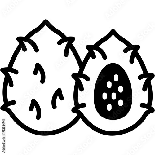 Pitahaya Fruit Vector Icon Tropical Dragon Fruit