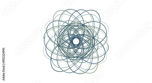 Abstract Circular Pattern with Intersecting Lines and Soft Color Palette