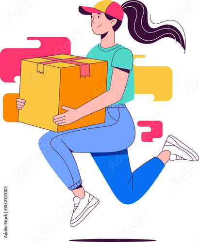 Courier Delivering Package