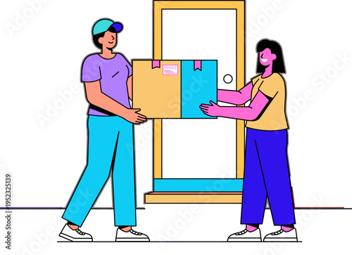 Courier Delivering Package