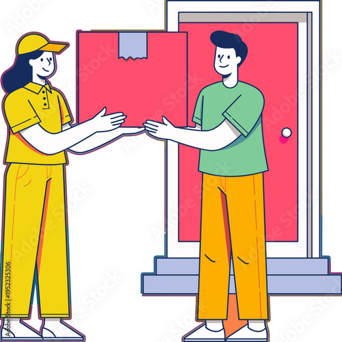 Courier Delivering Package