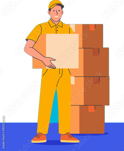 Courier Delivering Package
