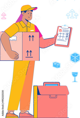 Courier Delivering Package