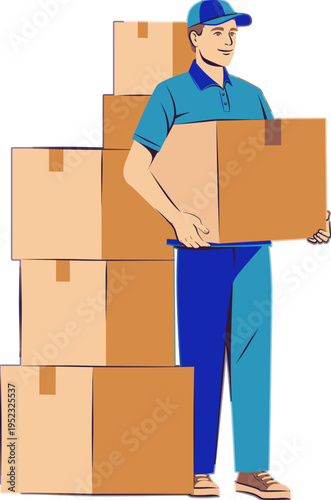 Courier Delivering Package